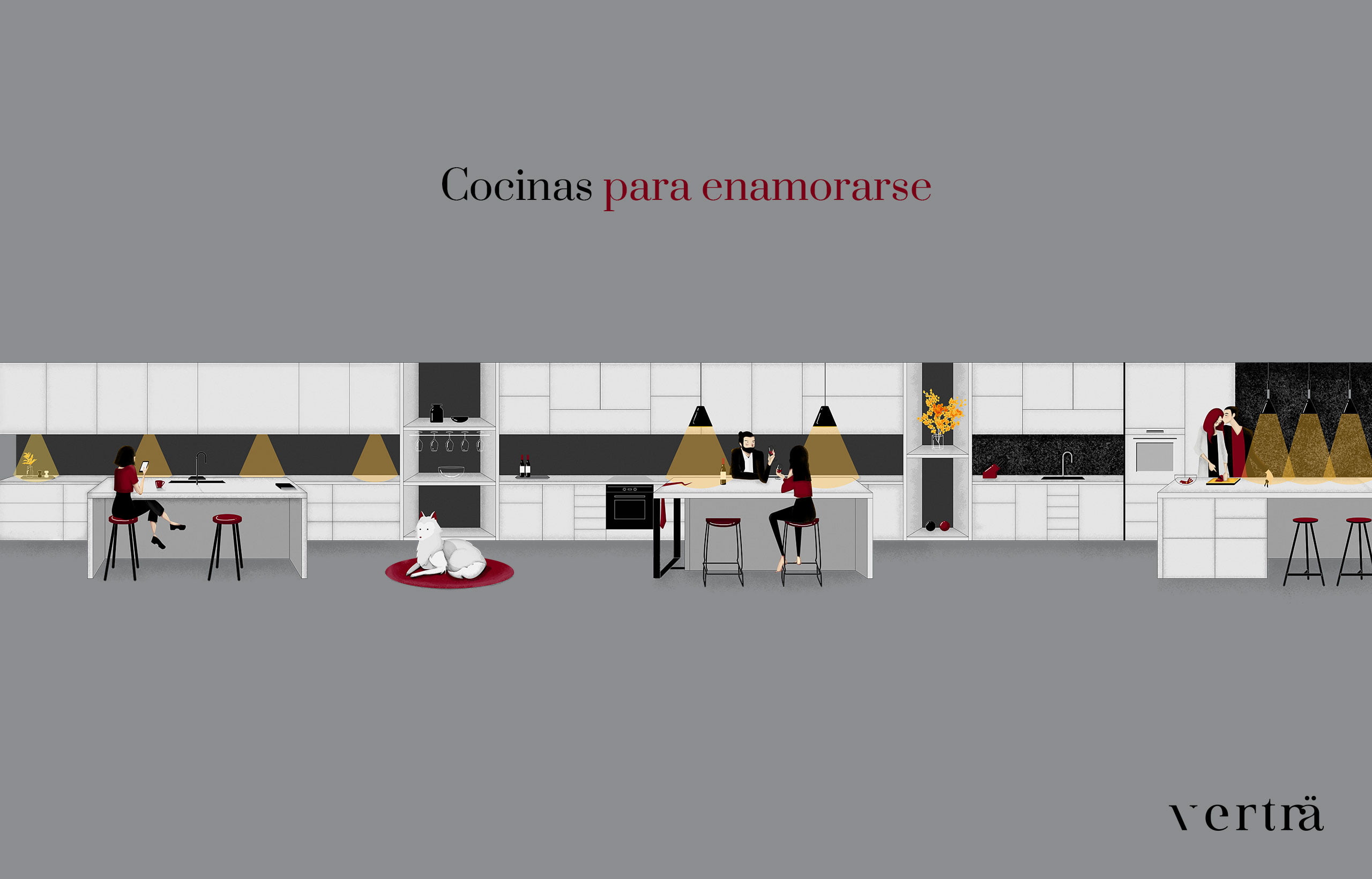 Ambientes ilustrados de cocinas Verträ